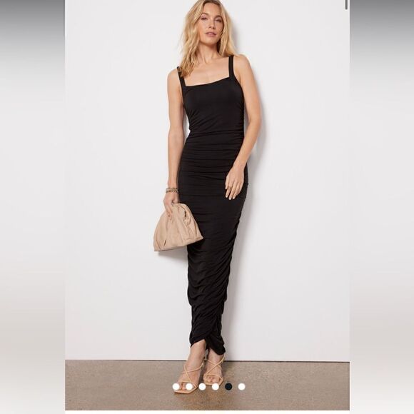 NWT GOOD AMERICAN Ruched Maxi dress XS - Picture 3 of 6